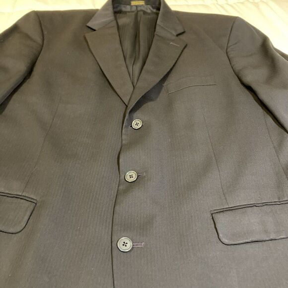 Stafford Suit Jacket 48L Navy Blue 3 Button Blazer - Picture 5 of 16